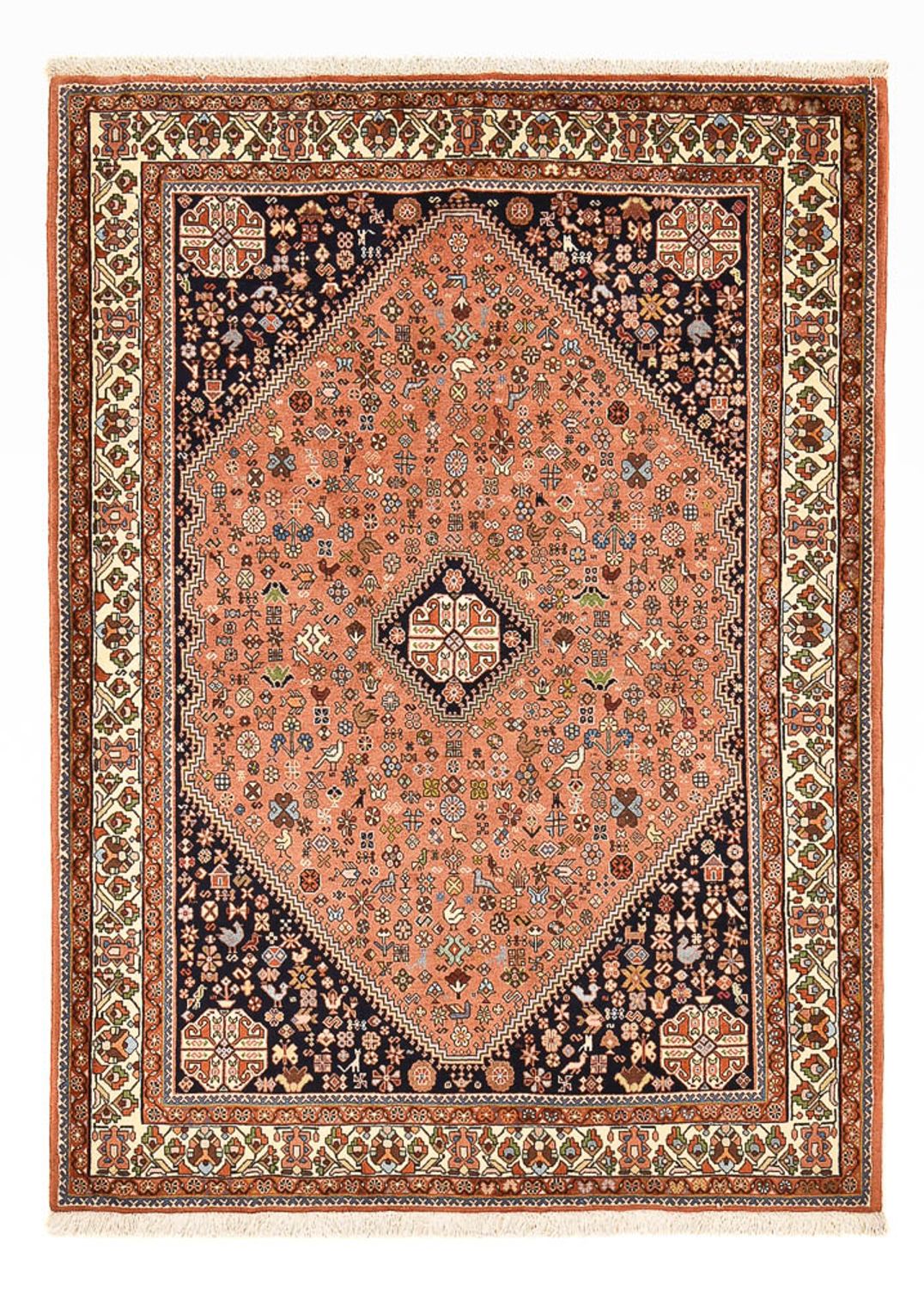 Tapis Gabbeh - Persan Kashkuli - 197 x 145 cm - rouge clair