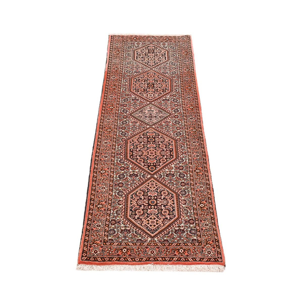 Tapis de couloir Tapis persan - Bidjar - 198 x 57 cm - rouille