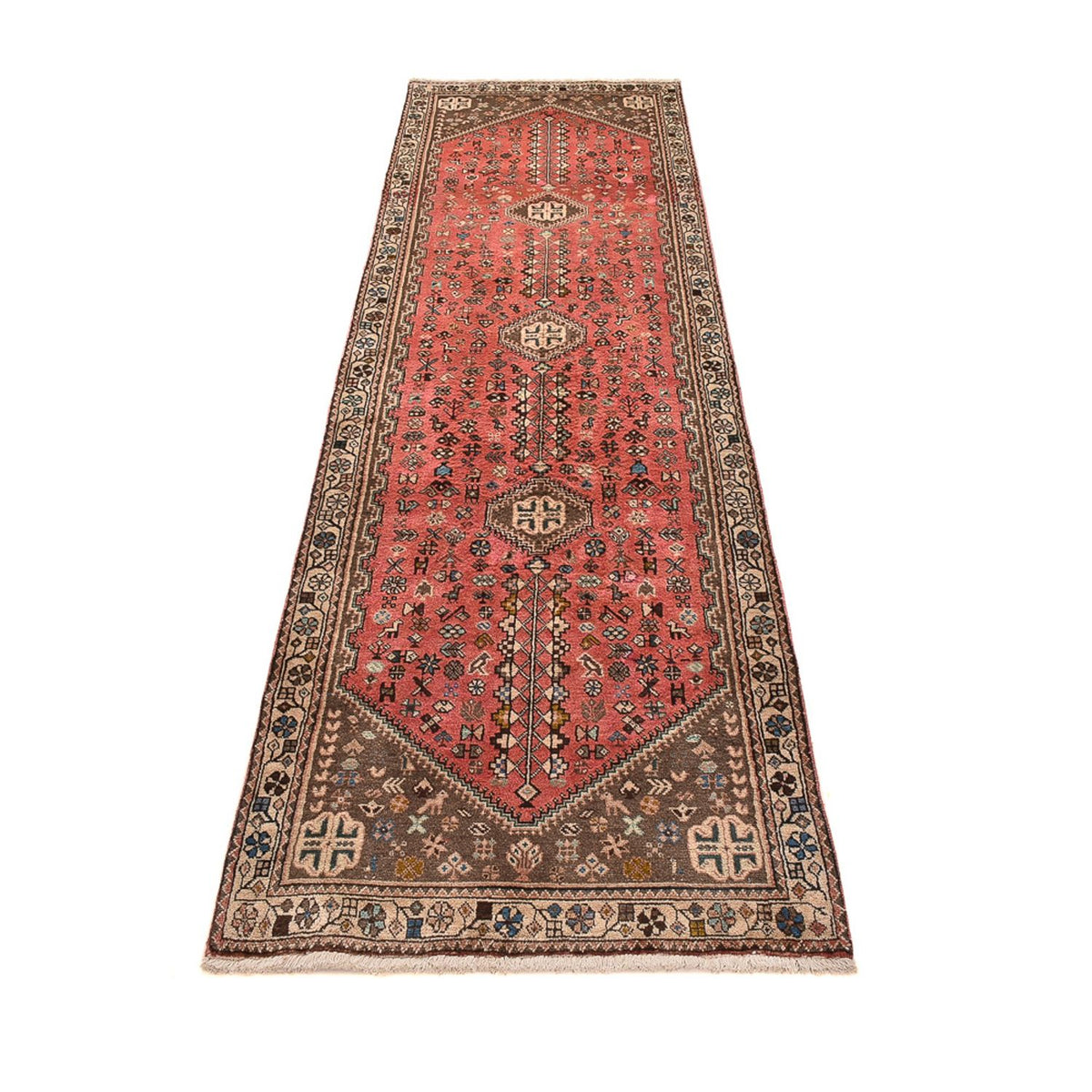 Tapis de couloir Tapis persan - Nomadic - 291 x 78 cm - rouge clair