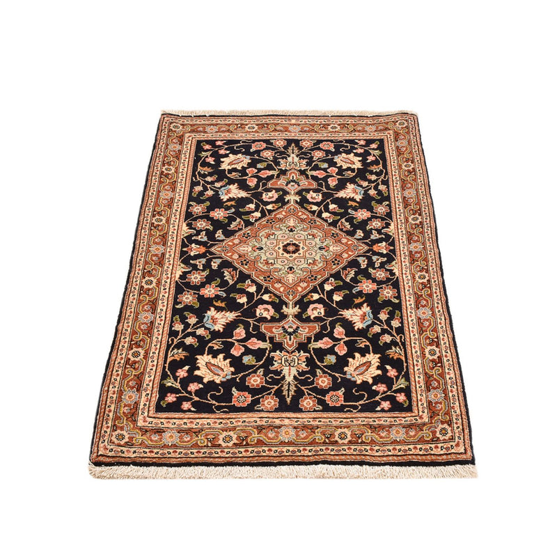 Tapis persan - Ghom - 105 x 70 cm - bleu foncé