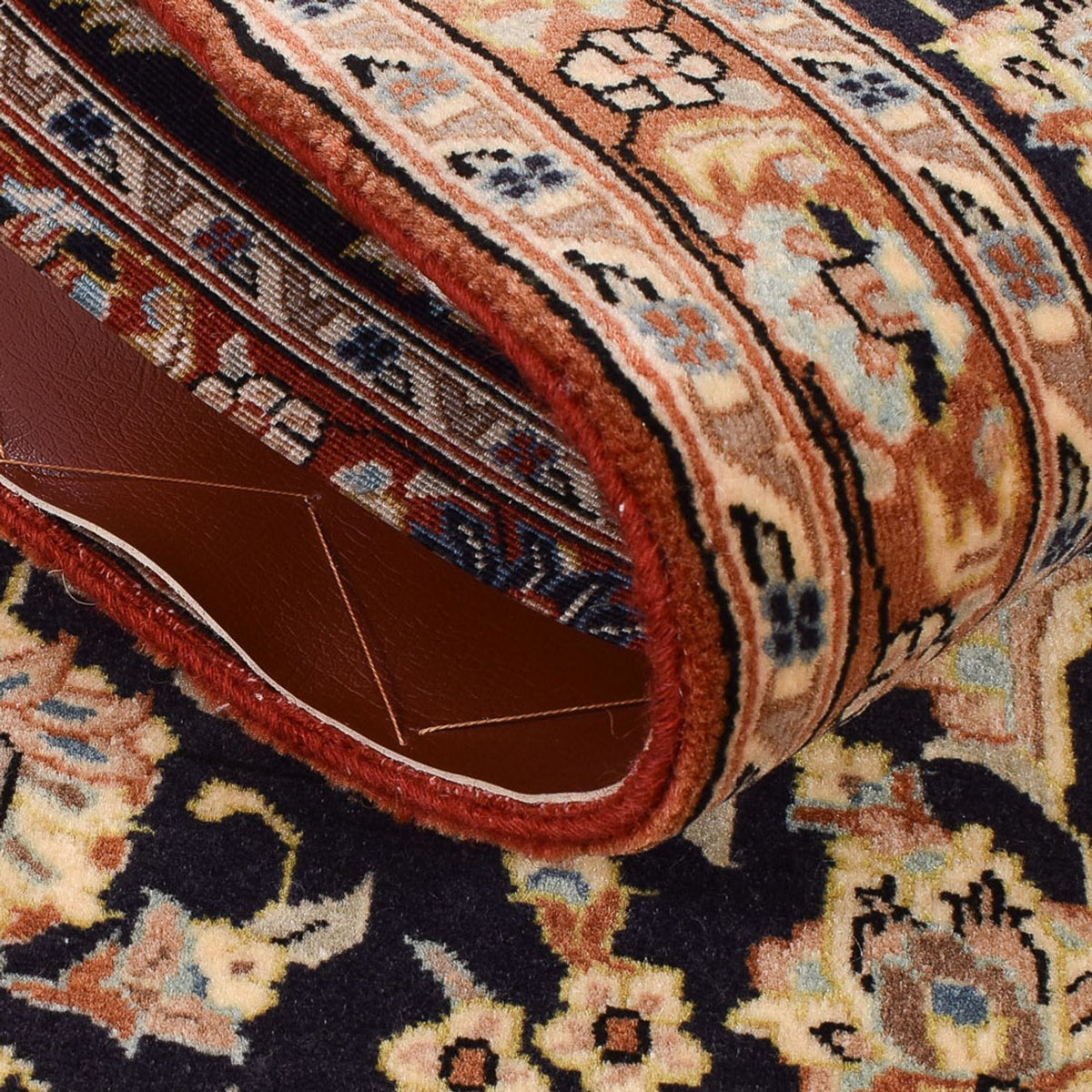 Tapis de couloir Tapis persan - Ghom - Royal - 210 x 50 cm - beige foncé