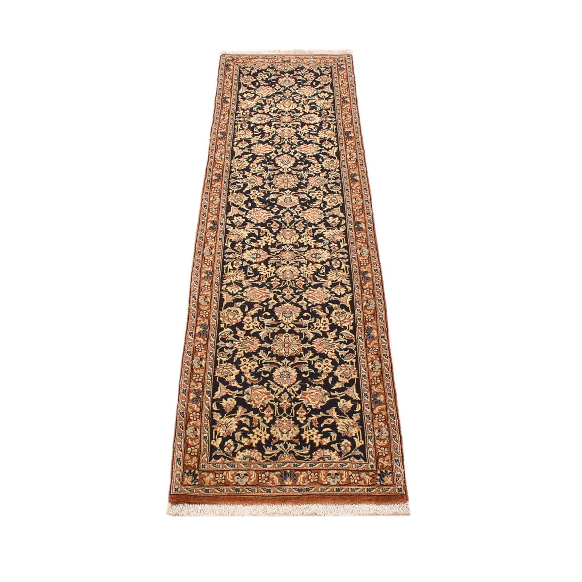Tapis de couloir Tapis persan - Ghom - Royal - 210 x 50 cm - beige foncé