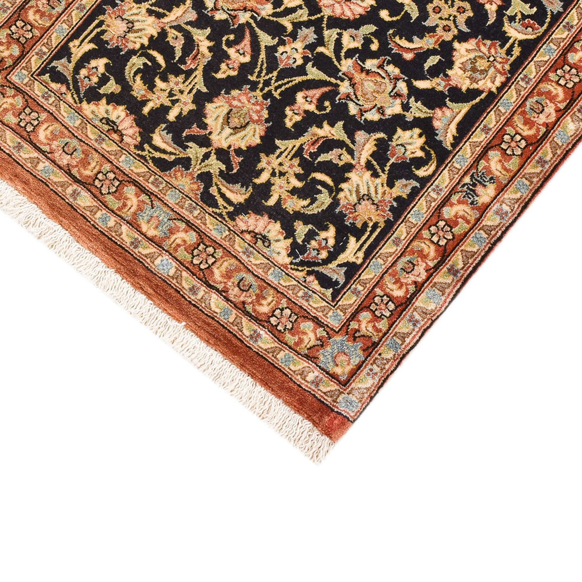 Tapis de couloir Tapis persan - Ghom - Royal - 200 x 50 cm - beige foncé