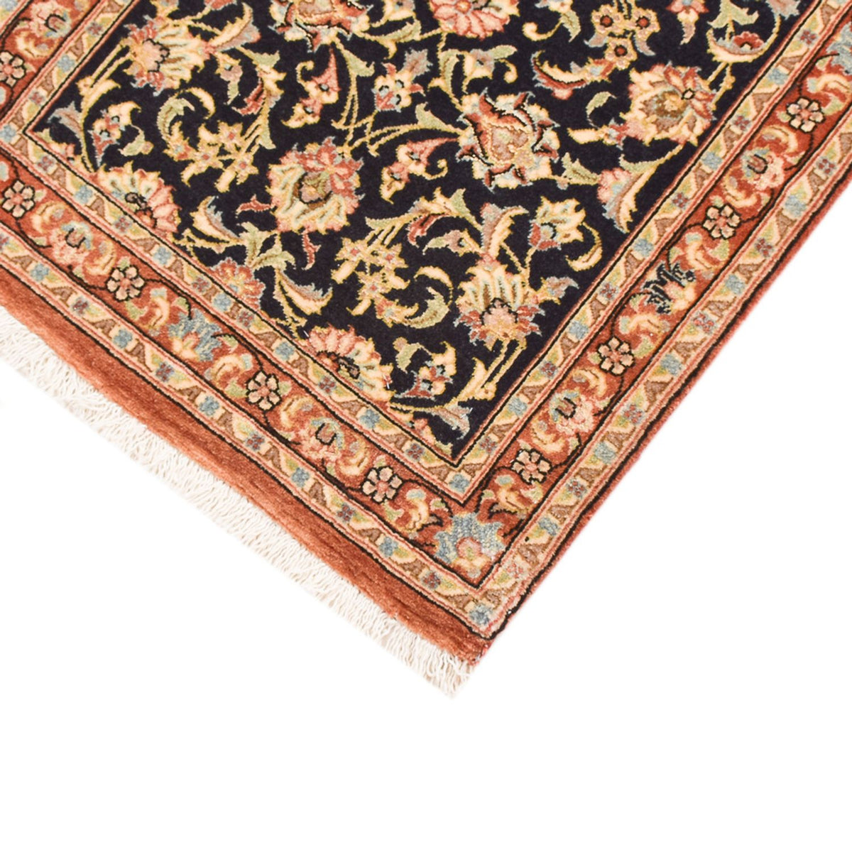Tapis de couloir Tapis persan - Ghom - Royal - 200 x 50 cm - beige foncé