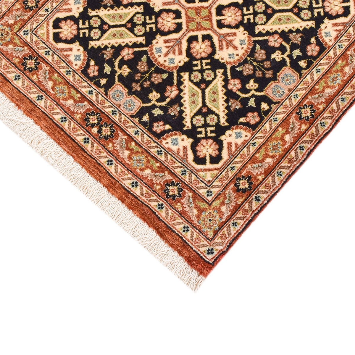 Tapis de couloir Tapis persan - Ghom - Royal - 205 x 50 cm - beige foncé