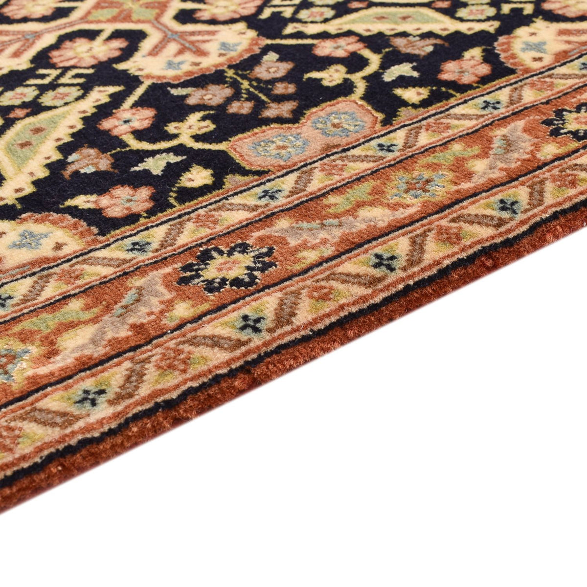 Tapis de couloir Tapis persan - Ghom - Royal - 205 x 50 cm - beige foncé