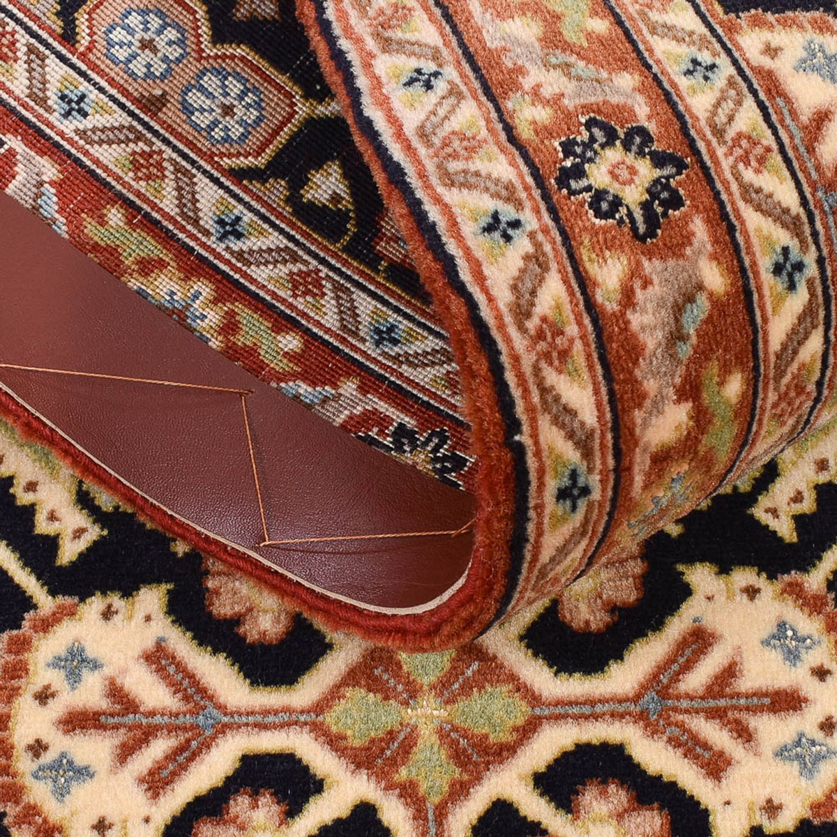 Tapis de couloir Tapis persan - Ghom - Royal - 205 x 50 cm - beige foncé