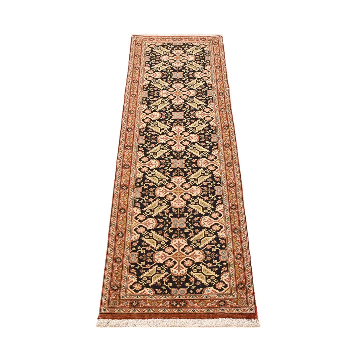 Tapis de couloir Tapis persan - Ghom - Royal - 205 x 50 cm - beige foncé
