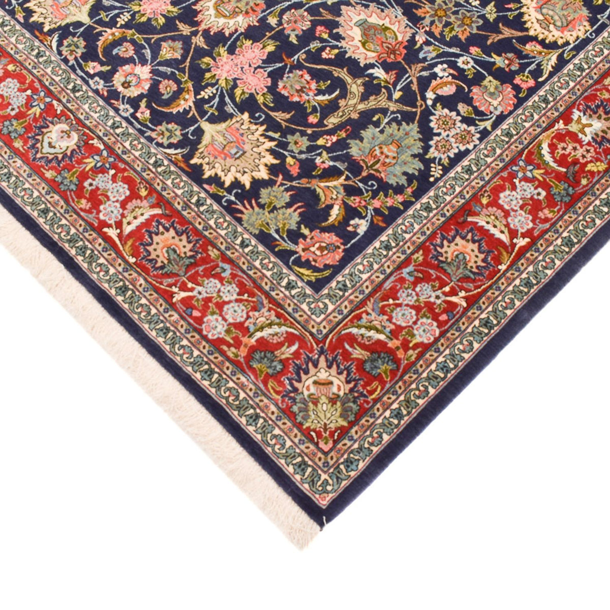 Tapis persan - Isfahan - Premium - 220 x 140 cm - bleu foncé