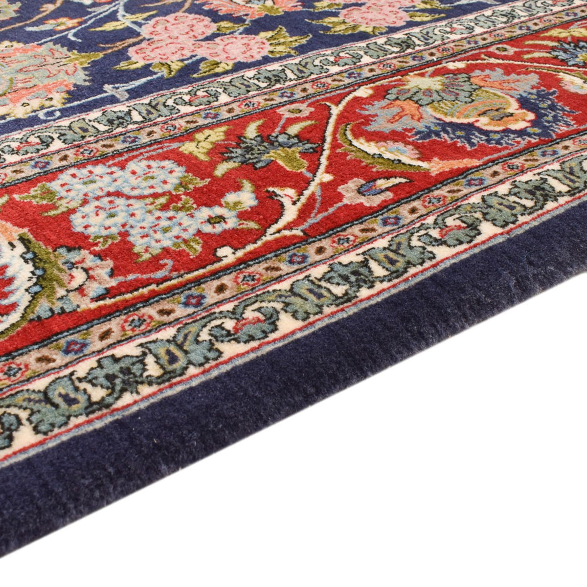 Tapis persan - Isfahan - Premium - 220 x 140 cm - bleu foncé