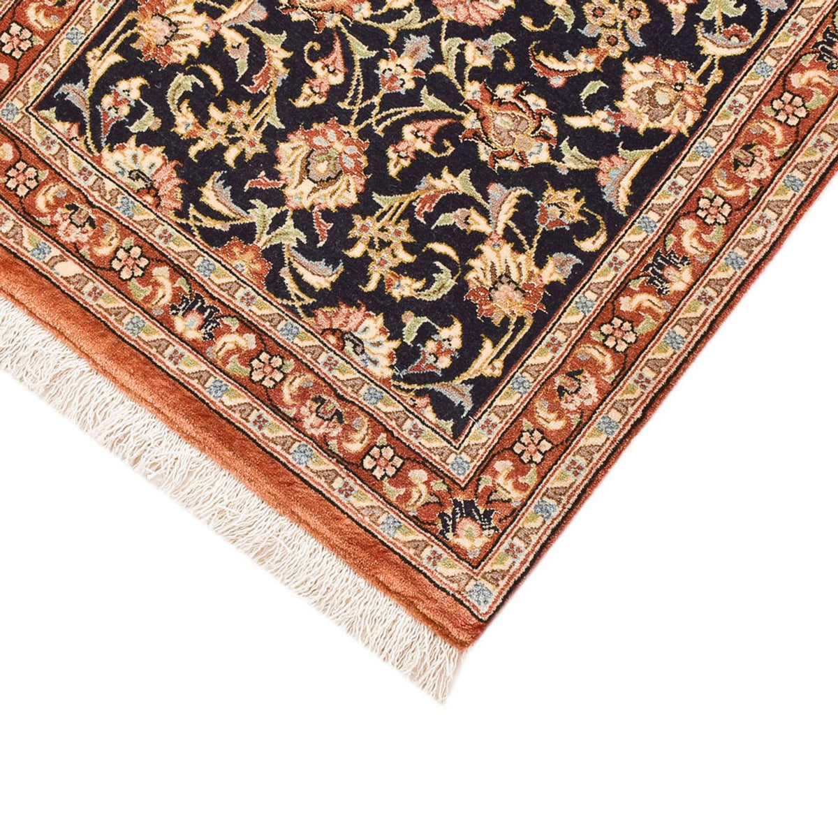Tapis de couloir Tapis persan - Ghom - Royal - 205 x 52 cm - beige foncé