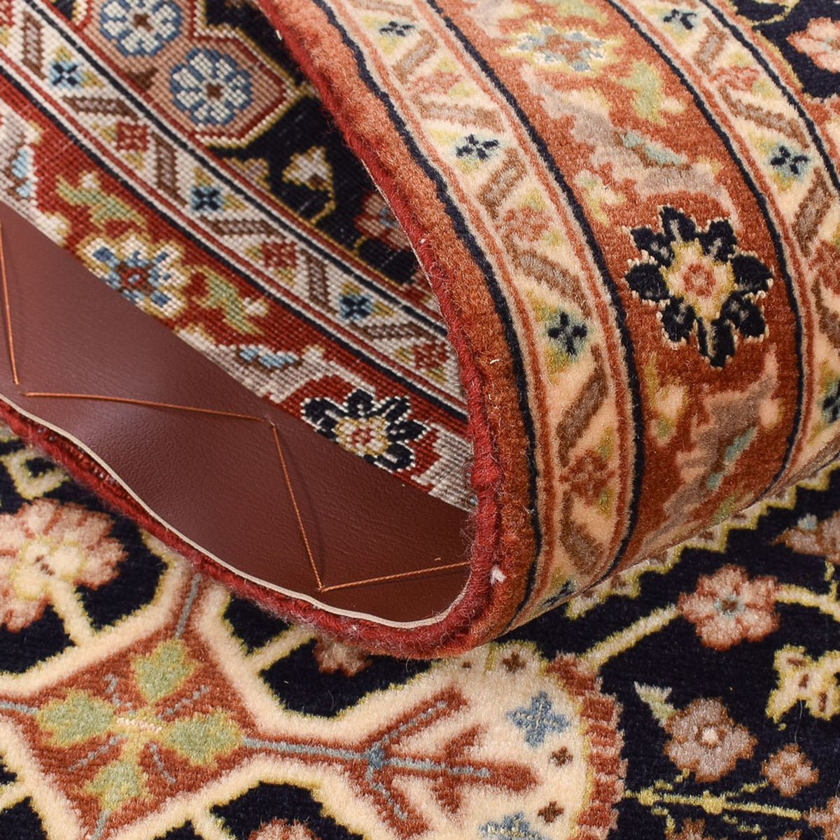 Tapis de couloir Tapis persan - Ghom - Royal - 209 x 50 cm - beige foncé