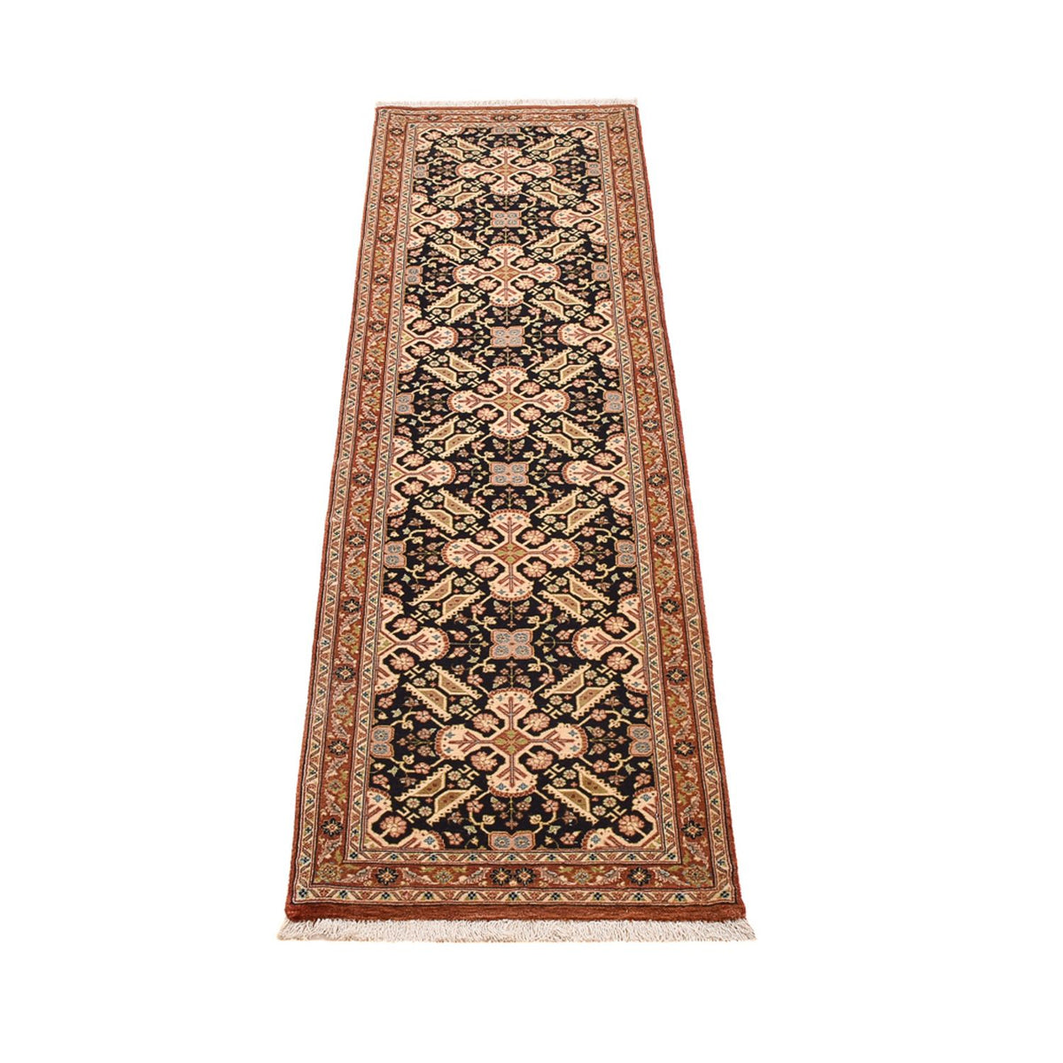 Tapis de couloir Tapis persan - Ghom - Royal - 209 x 50 cm - beige foncé