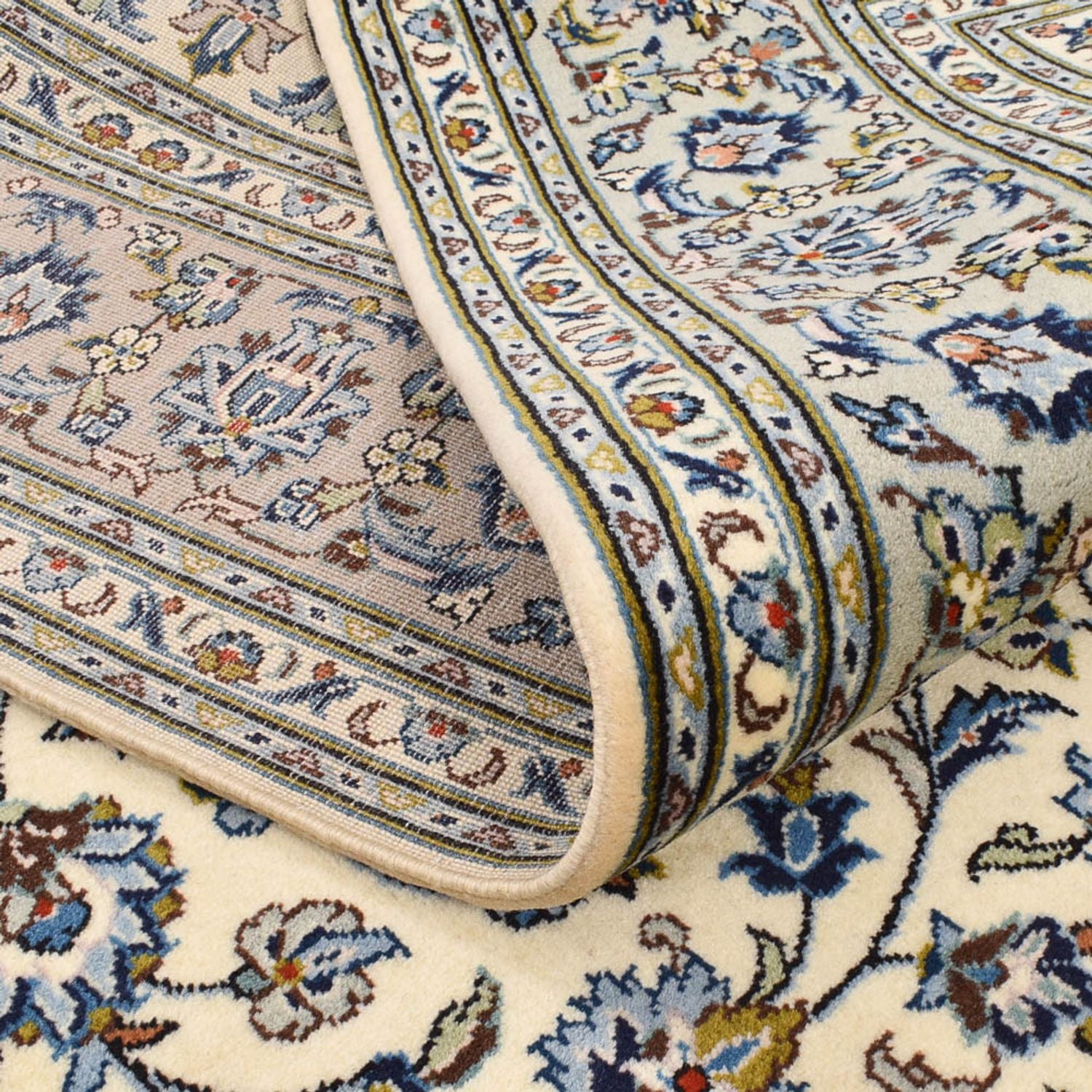 Tapis persan - Keshan - 220 x 140 cm - gris clair