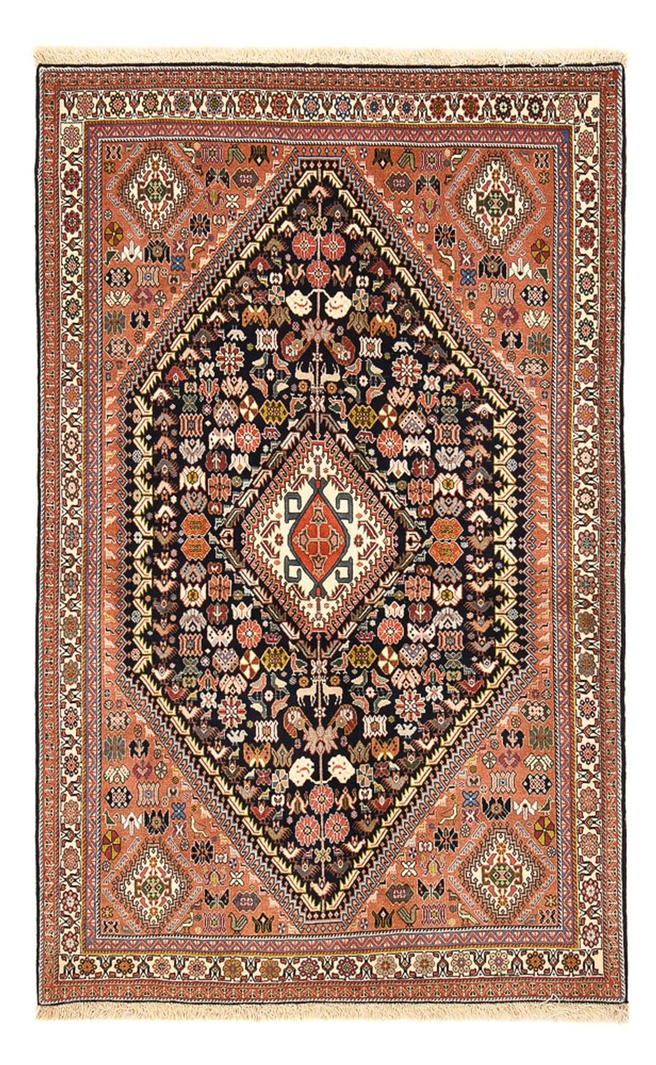 Tapis Gabbeh - Persan Kashkuli - 207 x 130 cm - bleu foncé