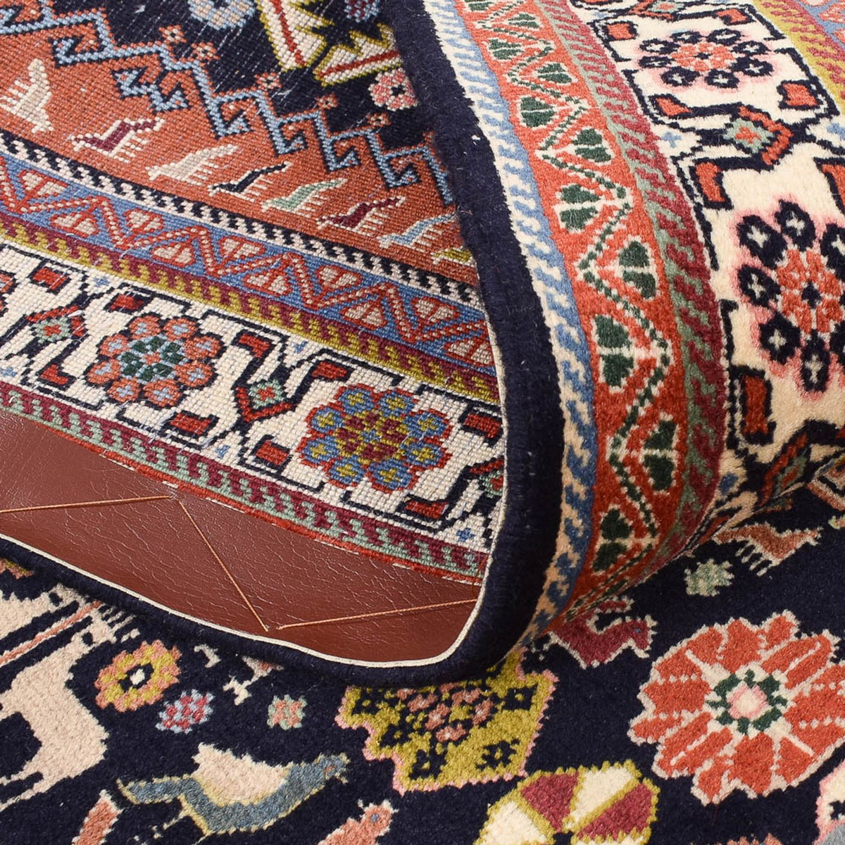 Tapis Gabbeh - Persan Kashkuli - 207 x 130 cm - bleu foncé