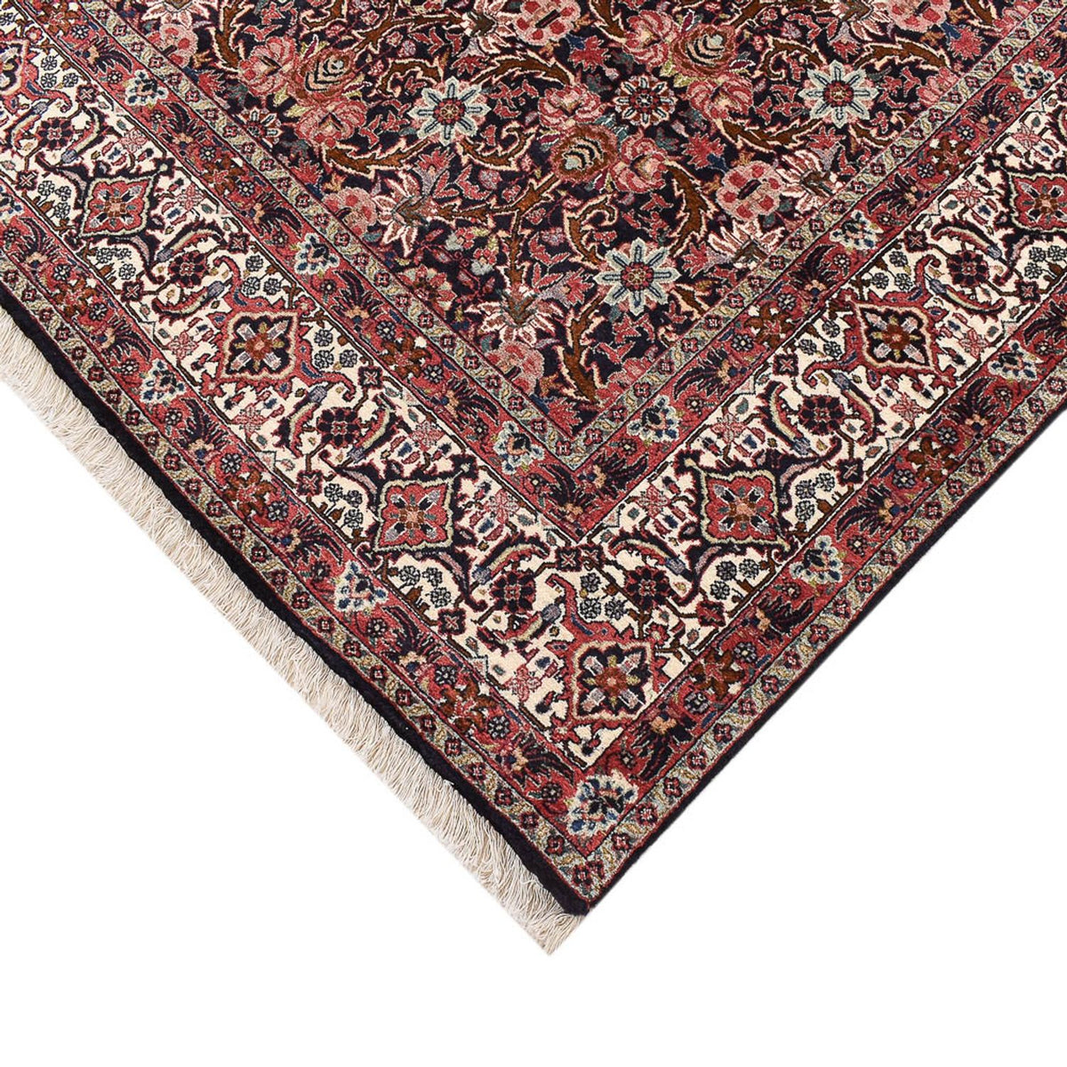Tapis persan - Bidjar - 247 x 204 cm - rouge foncé