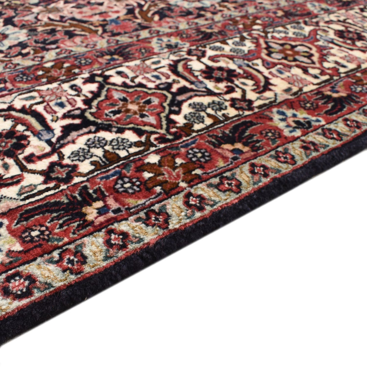 Tapis persan - Bidjar - 247 x 204 cm - rouge foncé