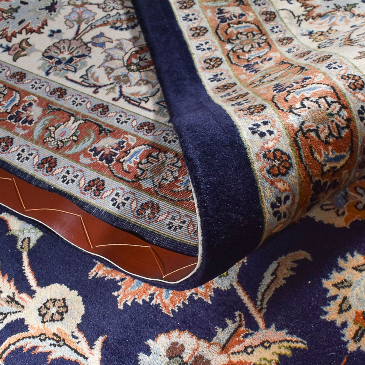 Tapis persan - Classique - Royal - 382 x 296 cm - bleu foncé