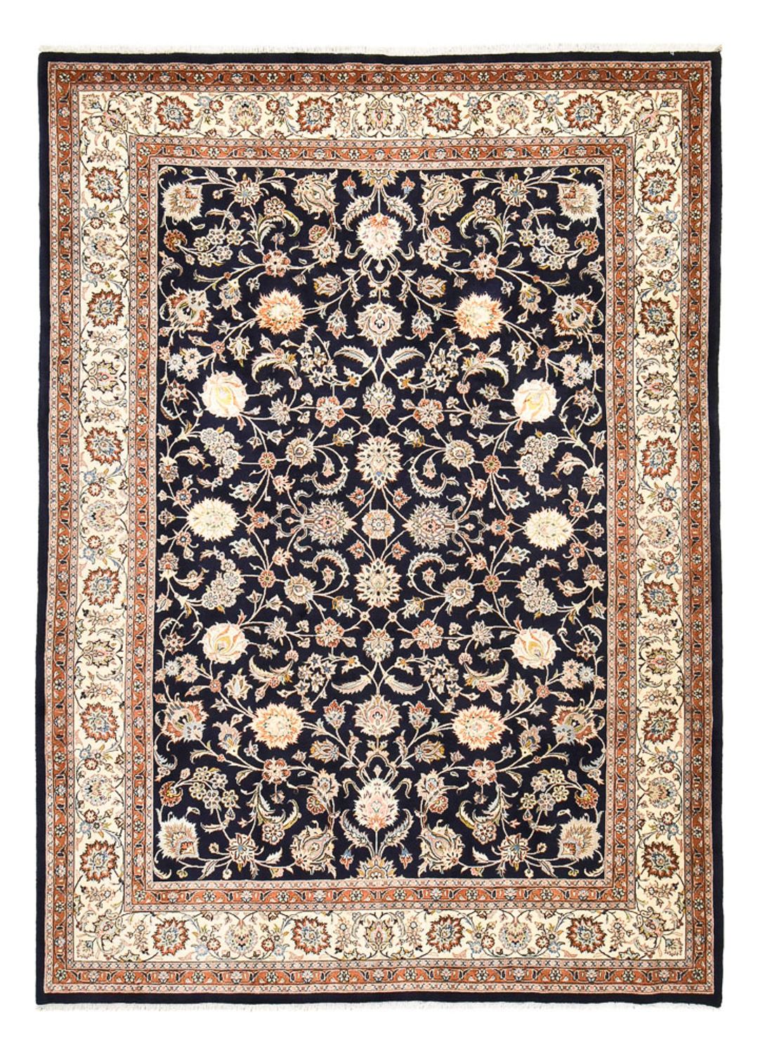 Tapis persan - Classique - Royal - 349 x 248 cm - bleu foncé