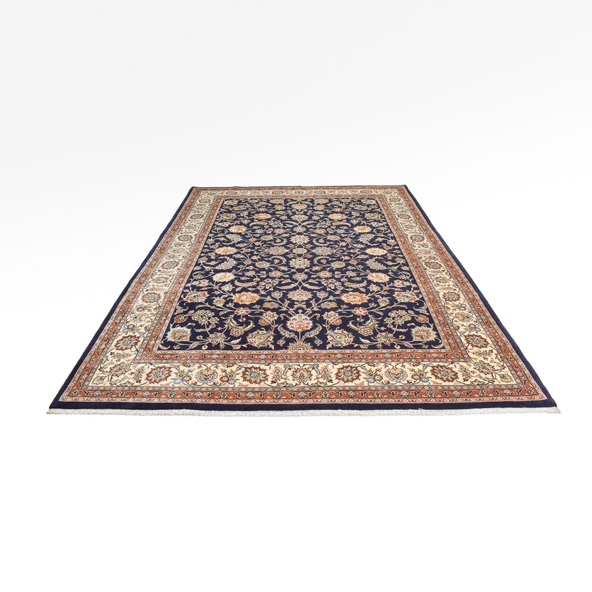 Tapis persan - Classique - Royal - 349 x 248 cm - bleu foncé