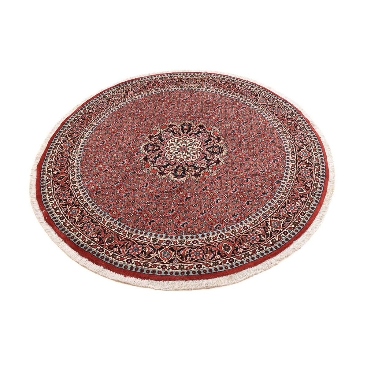 Tapis persan - Bidjar ronde  - 150 x 150 cm - rouge foncé