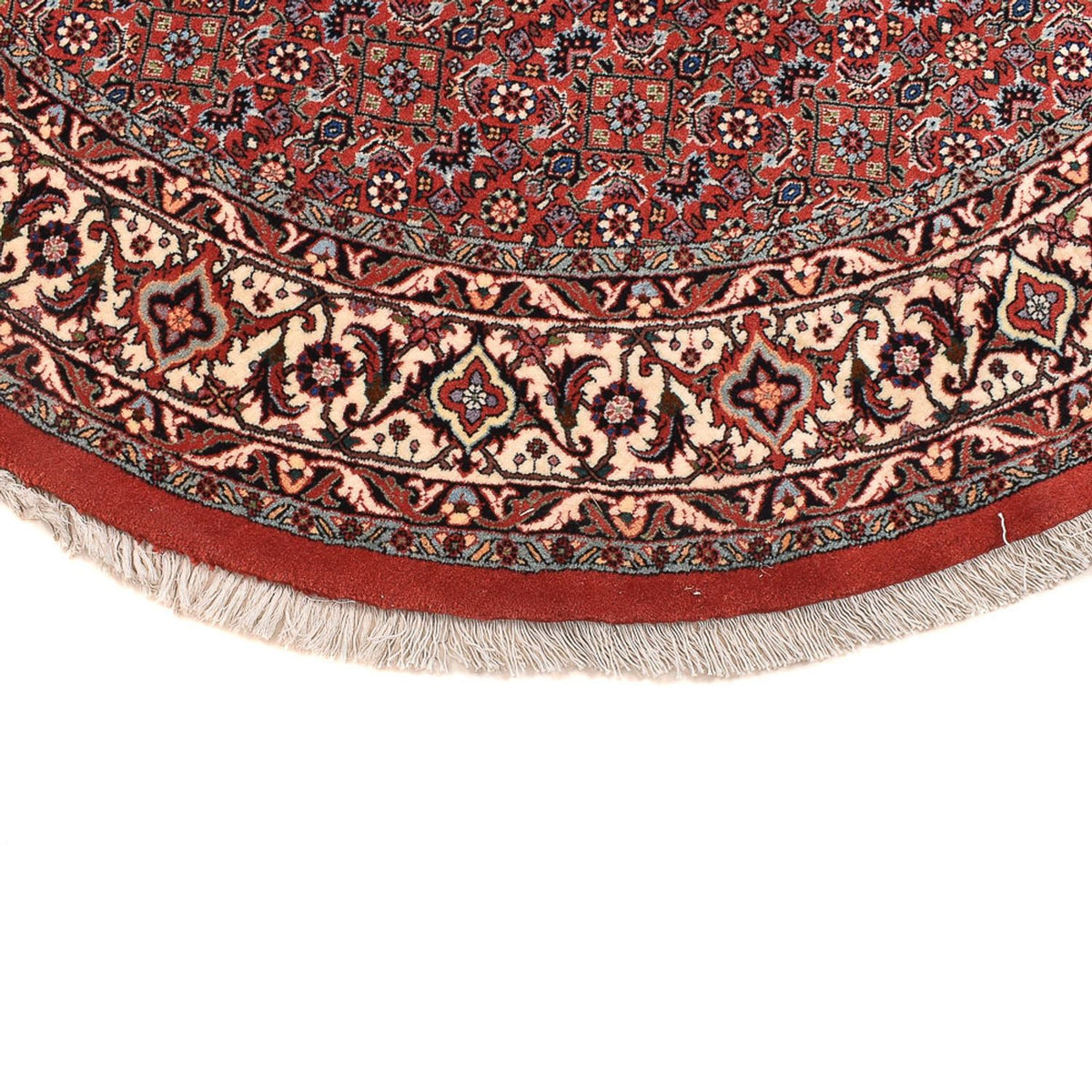 Tapis persan - Bidjar ronde  - 170 x 170 cm - rouge foncé