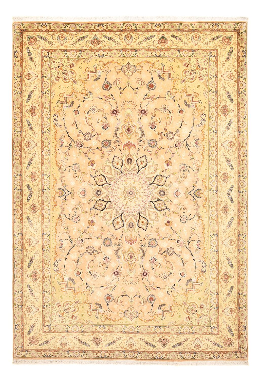 Tapis persan - Tabriz - Royal - 294 x 203 cm - jaune