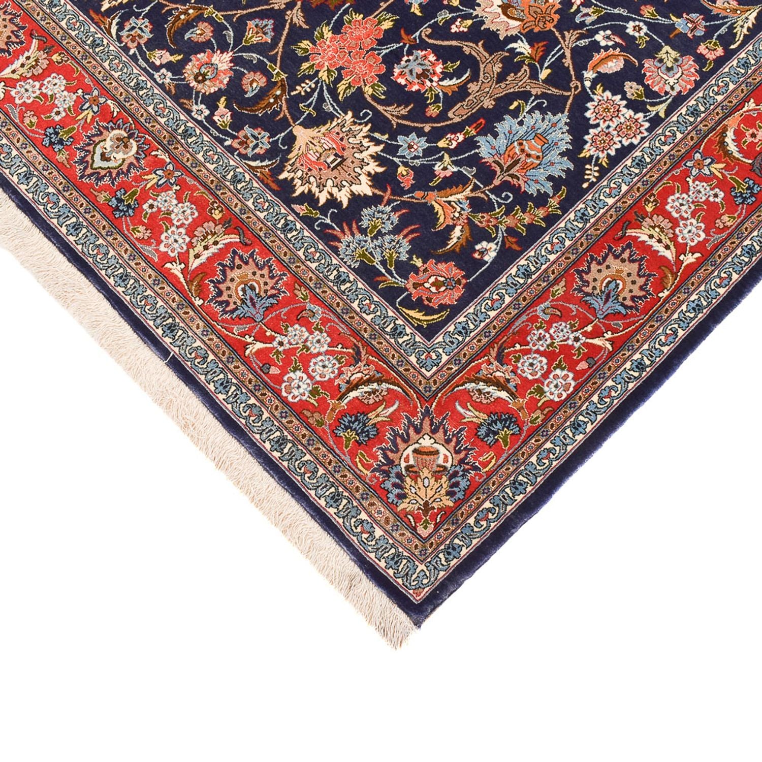 Tapis persan - Isfahan - Premium - 226 x 136 cm - bleu foncé