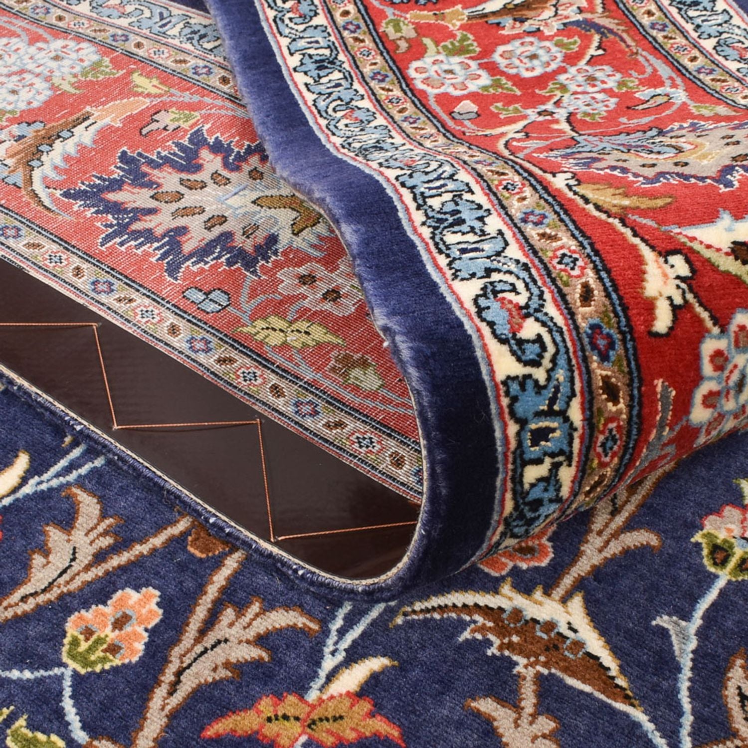 Tapis persan - Isfahan - Premium - 226 x 136 cm - bleu foncé