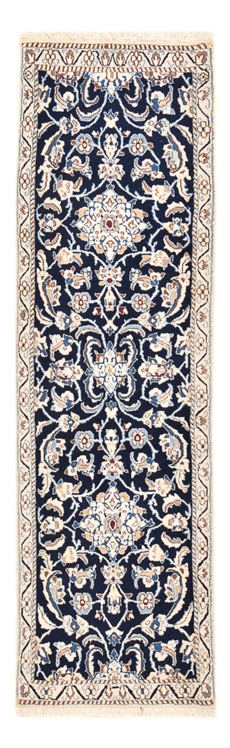 Tapis de couloir Tapis persan - Nain - Royal - 185 x 56 cm - bleu foncé