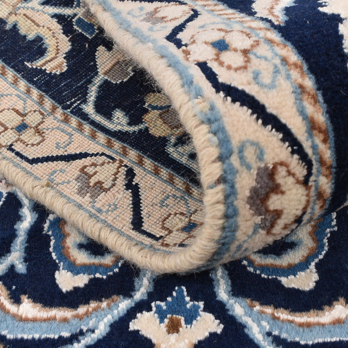 Tapis de couloir Tapis persan - Nain - Royal - 185 x 56 cm - bleu foncé