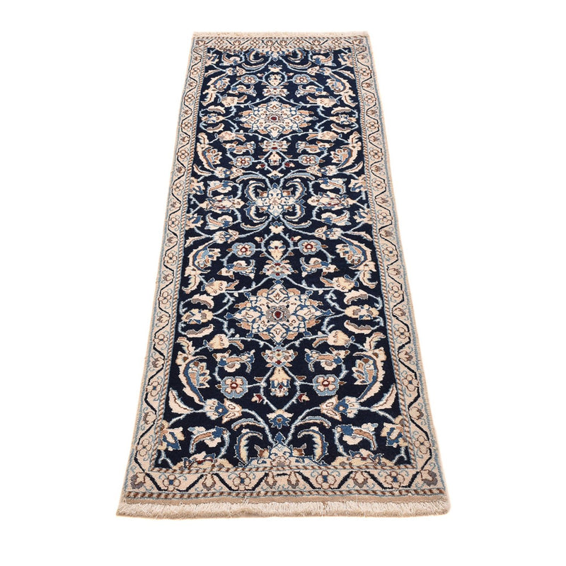 Tapis de couloir Tapis persan - Nain - Royal - 185 x 56 cm - bleu foncé