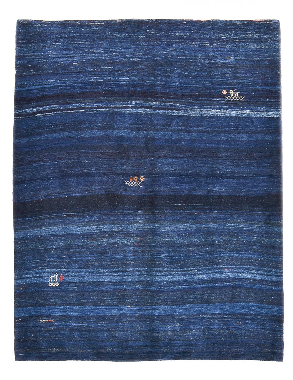 Tapis Gabbeh - Loribaft Persan - 195 x 158 cm - bleu foncé