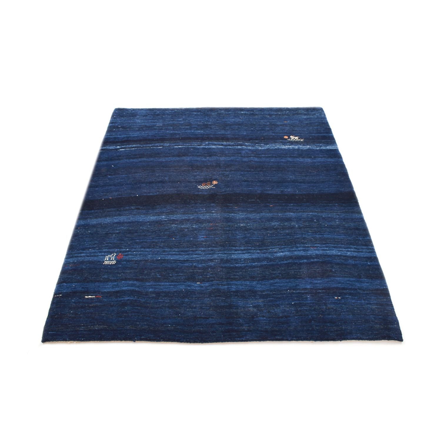 Tapis Gabbeh - Loribaft Persan - 195 x 158 cm - bleu foncé