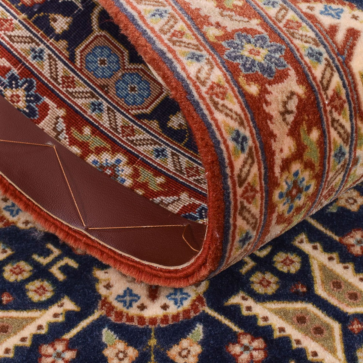 Tapis de couloir Tapis persan - Ghom - Royal - 195 x 51 cm - beige foncé