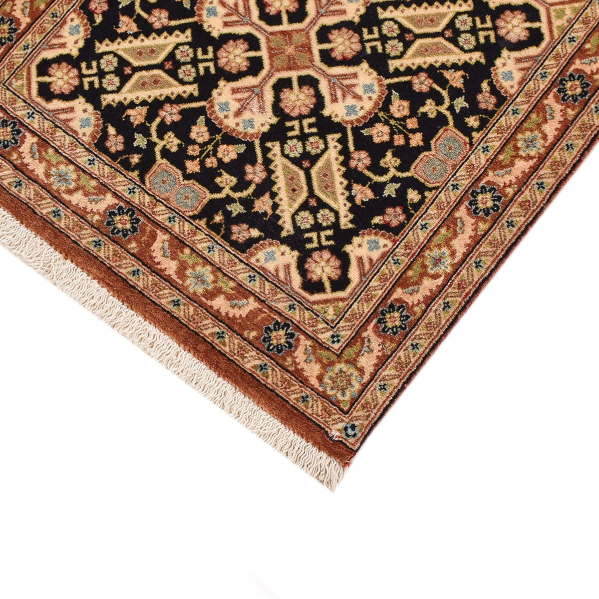 Tapis de couloir Tapis persan - Ghom - Royal - 200 x 51 cm - beige foncé