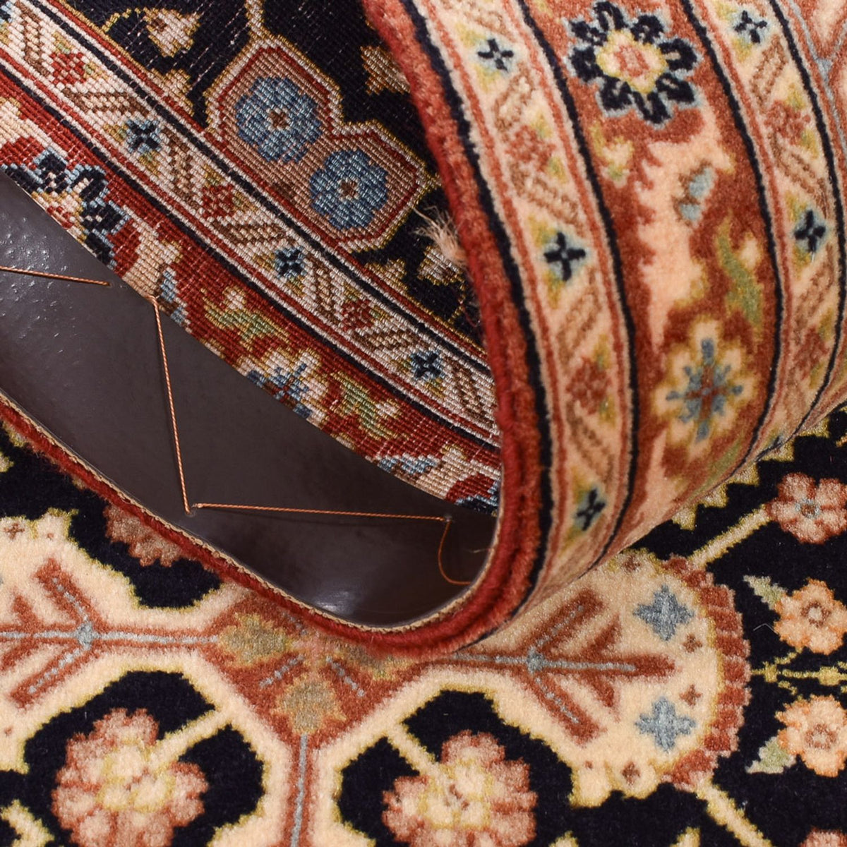 Tapis de couloir Tapis persan - Ghom - Royal - 200 x 51 cm - beige foncé