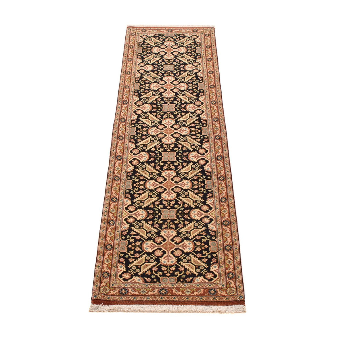 Tapis de couloir Tapis persan - Ghom - Royal - 200 x 51 cm - beige foncé