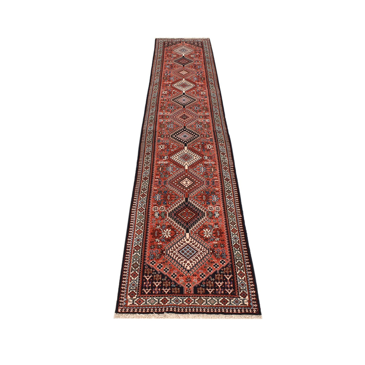 Tapis de couloir Tapis persan - Nomadic - 407 x 74 cm - rouge clair
