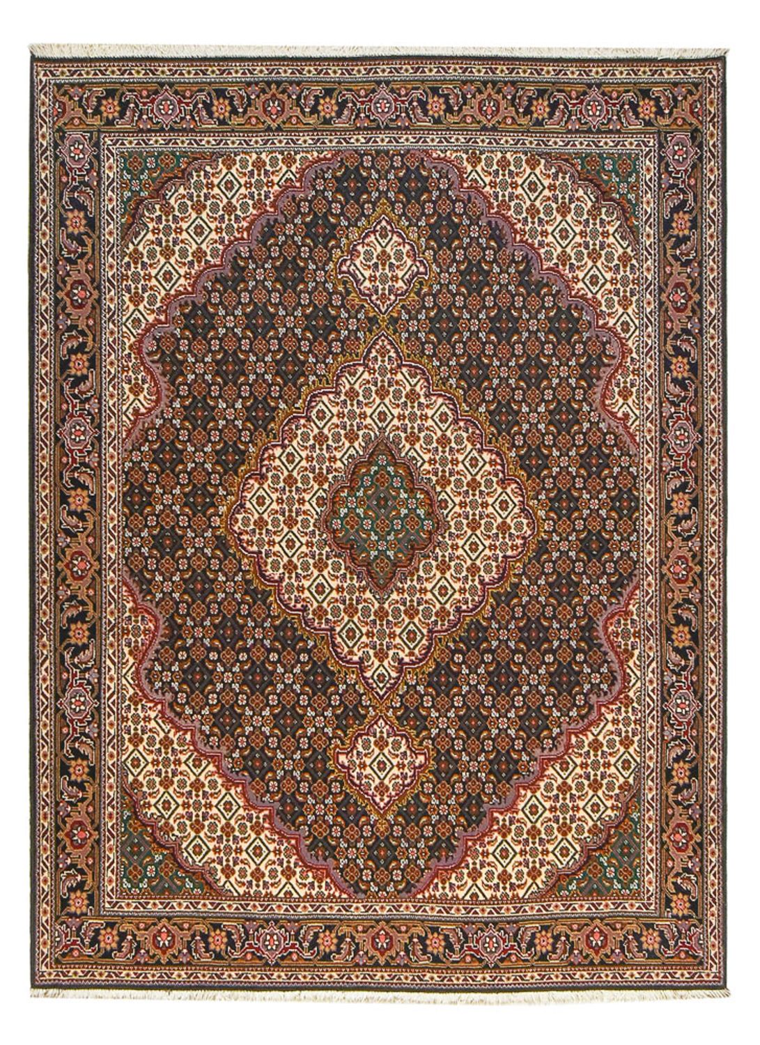 Tapis persan - Tabriz - Royal - 201 x 150 cm - marron