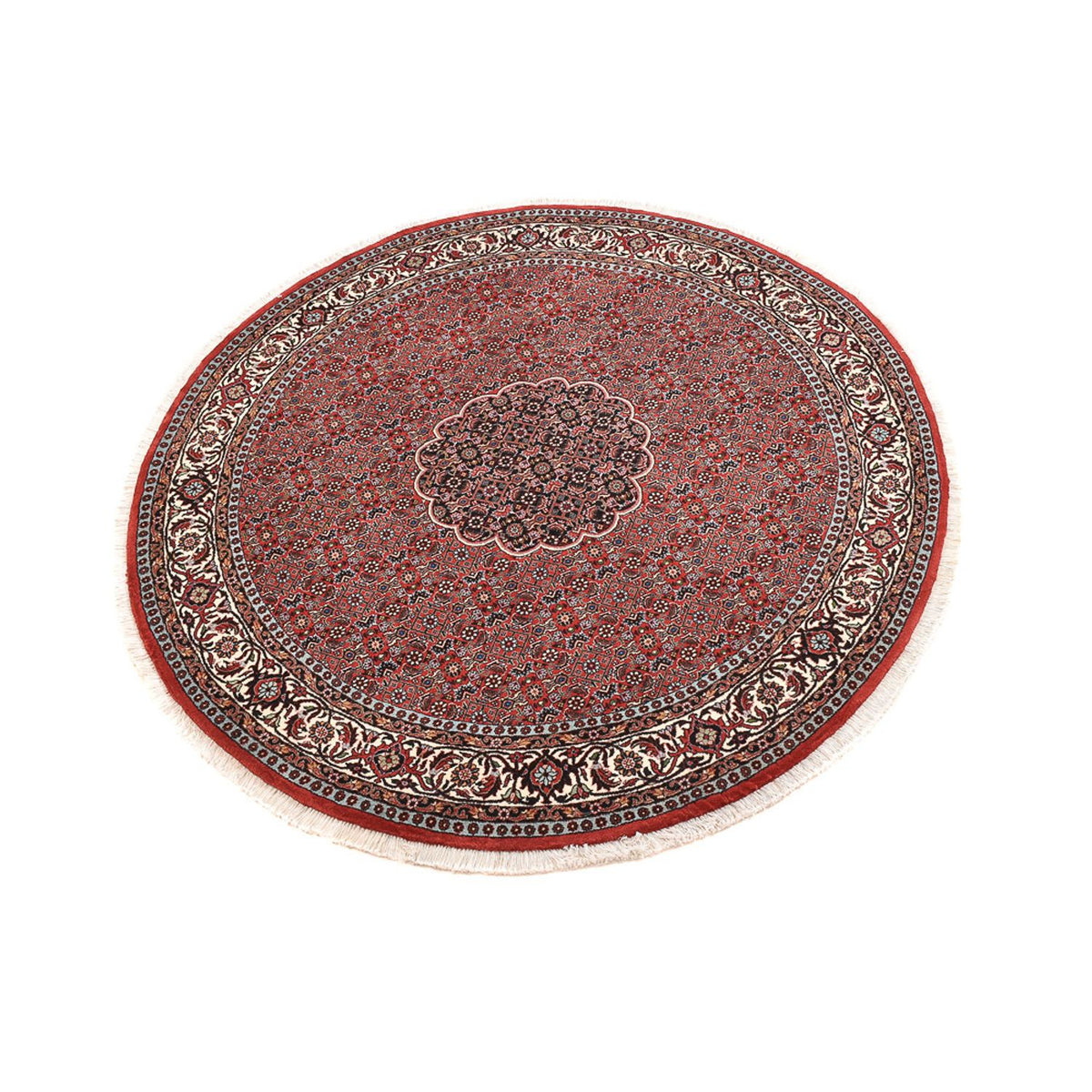 Tapis persan - Bidjar ronde  - 150 x 150 cm - rouge foncé
