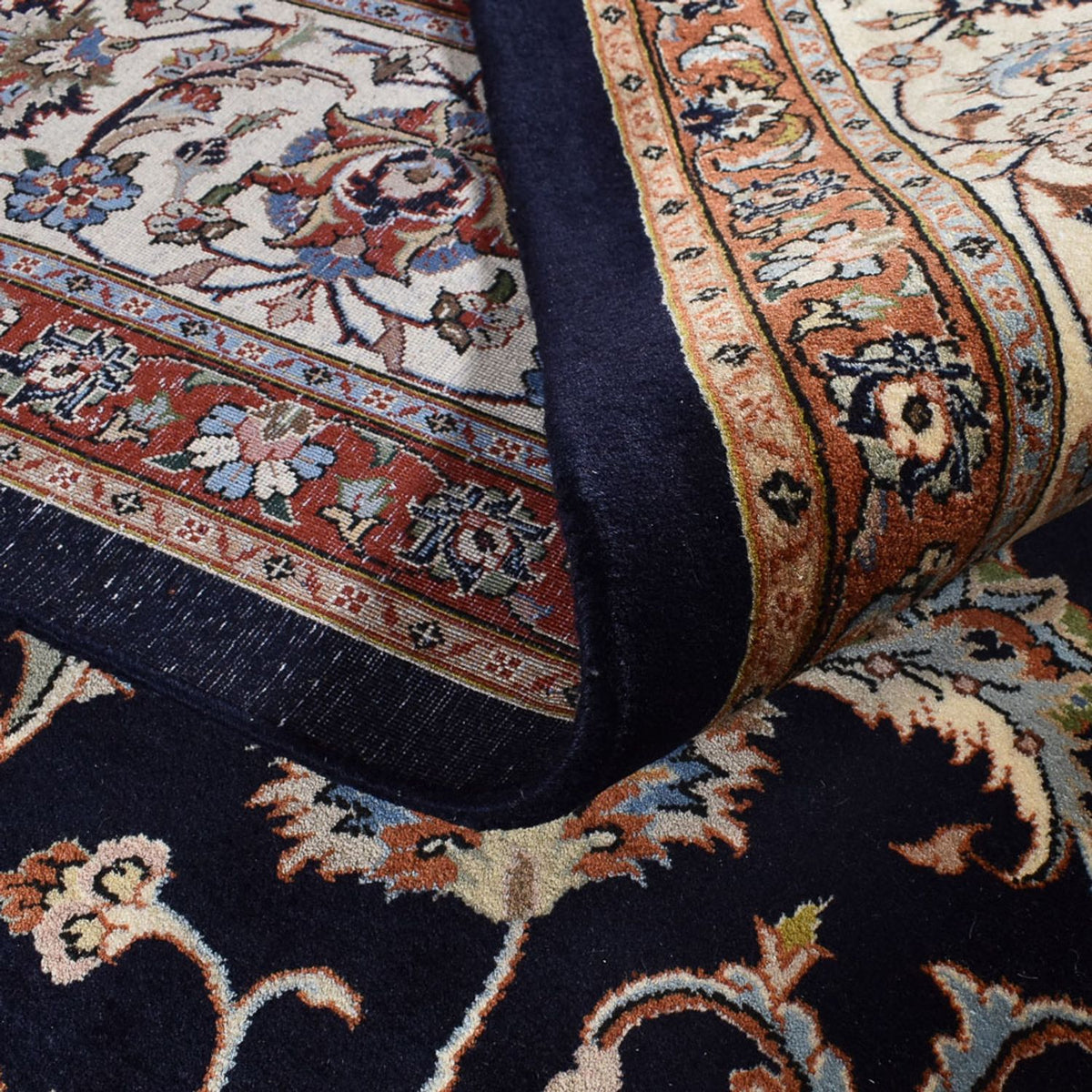 Tapis persan - Classique - Royal - 403 x 298 cm - bleu foncé