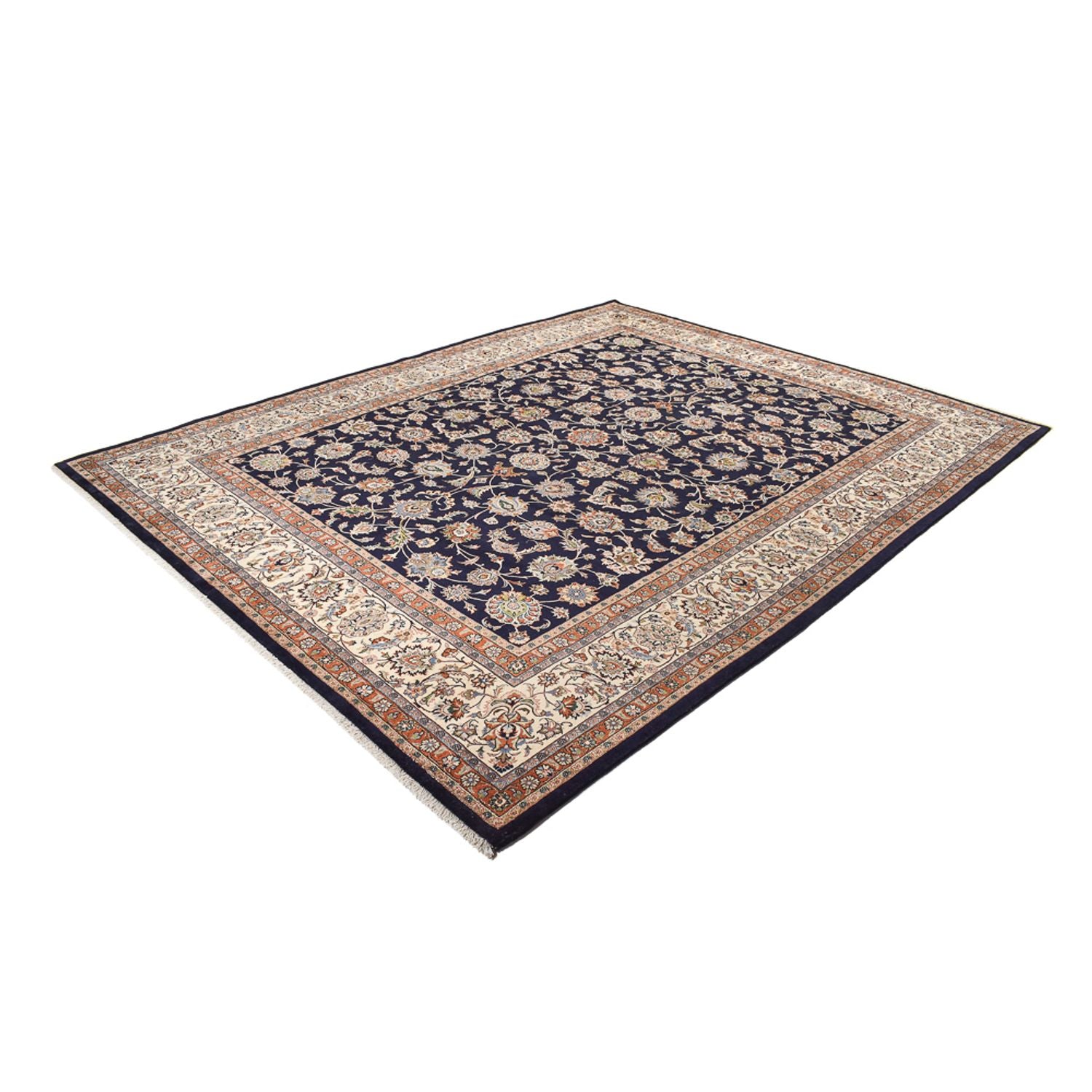 Tapis persan - Classique - Royal - 384 x 304 cm - bleu foncé