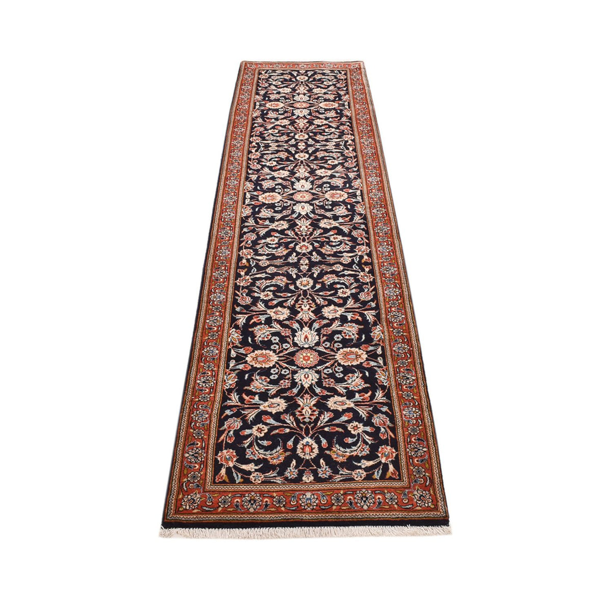 Tapis de couloir Tapis persan - Classique - 344 x 78 cm - bleu foncé