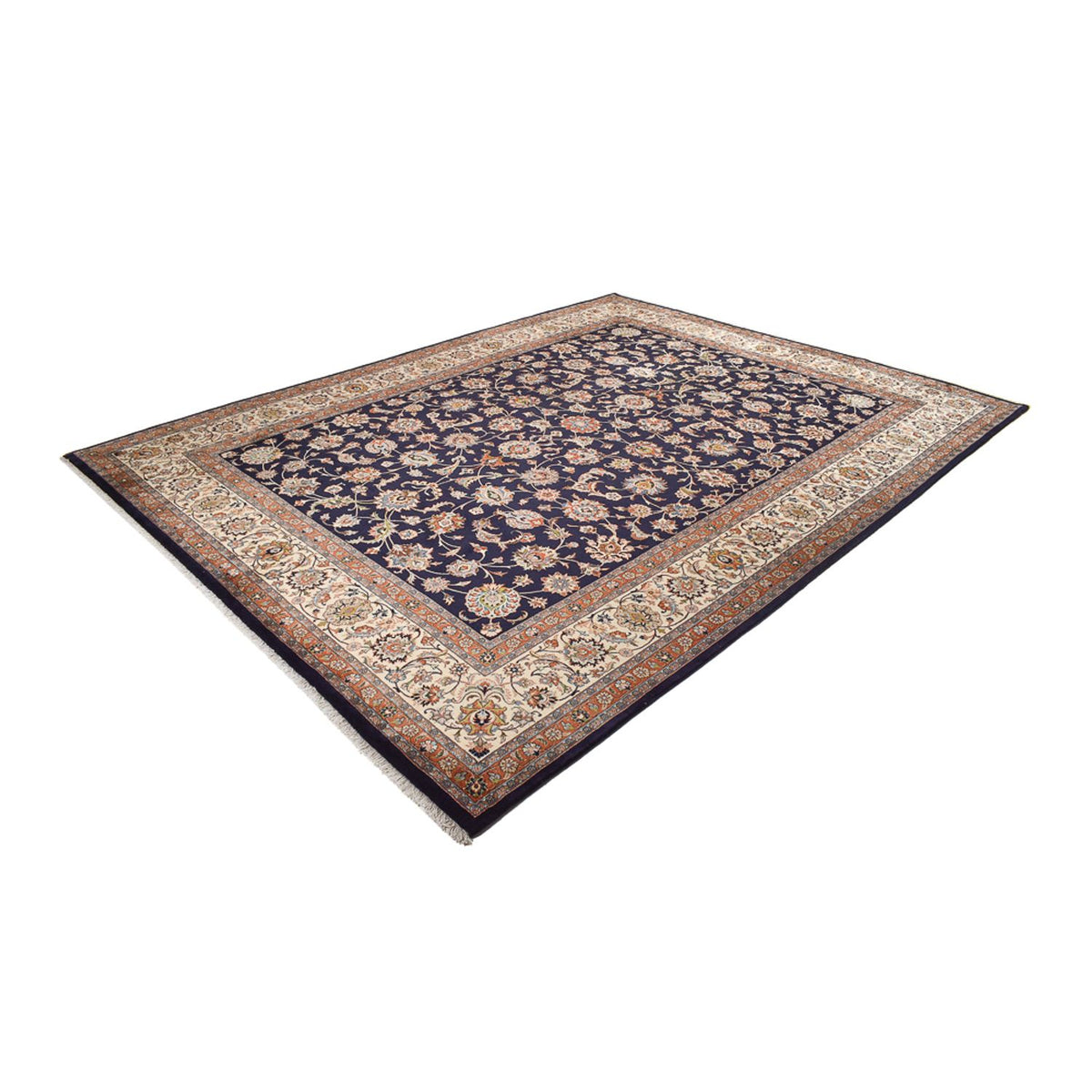 Tapis persan - Classique - Royal - 394 x 300 cm - bleu foncé