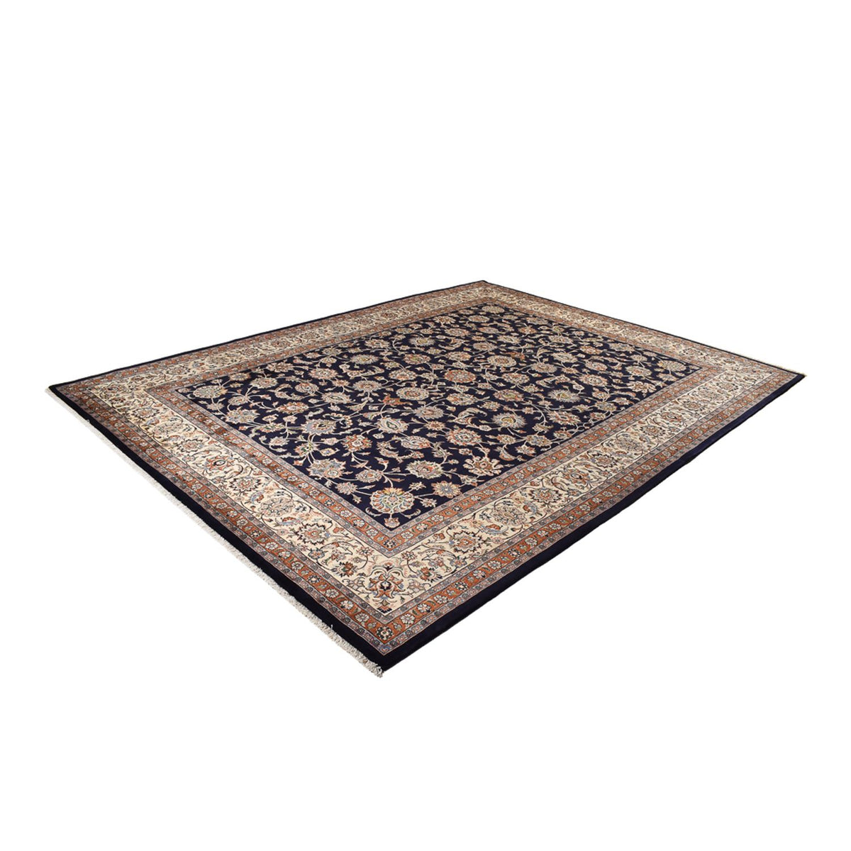 Tapis persan - Classique - Royal - 394 x 298 cm - bleu foncé