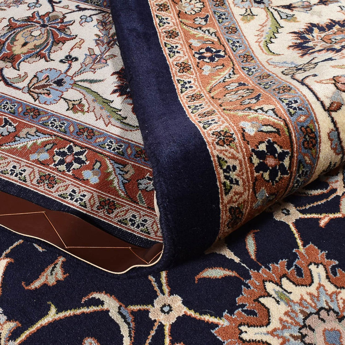 Tapis persan - Classique - Royal - 389 x 304 cm - bleu foncé