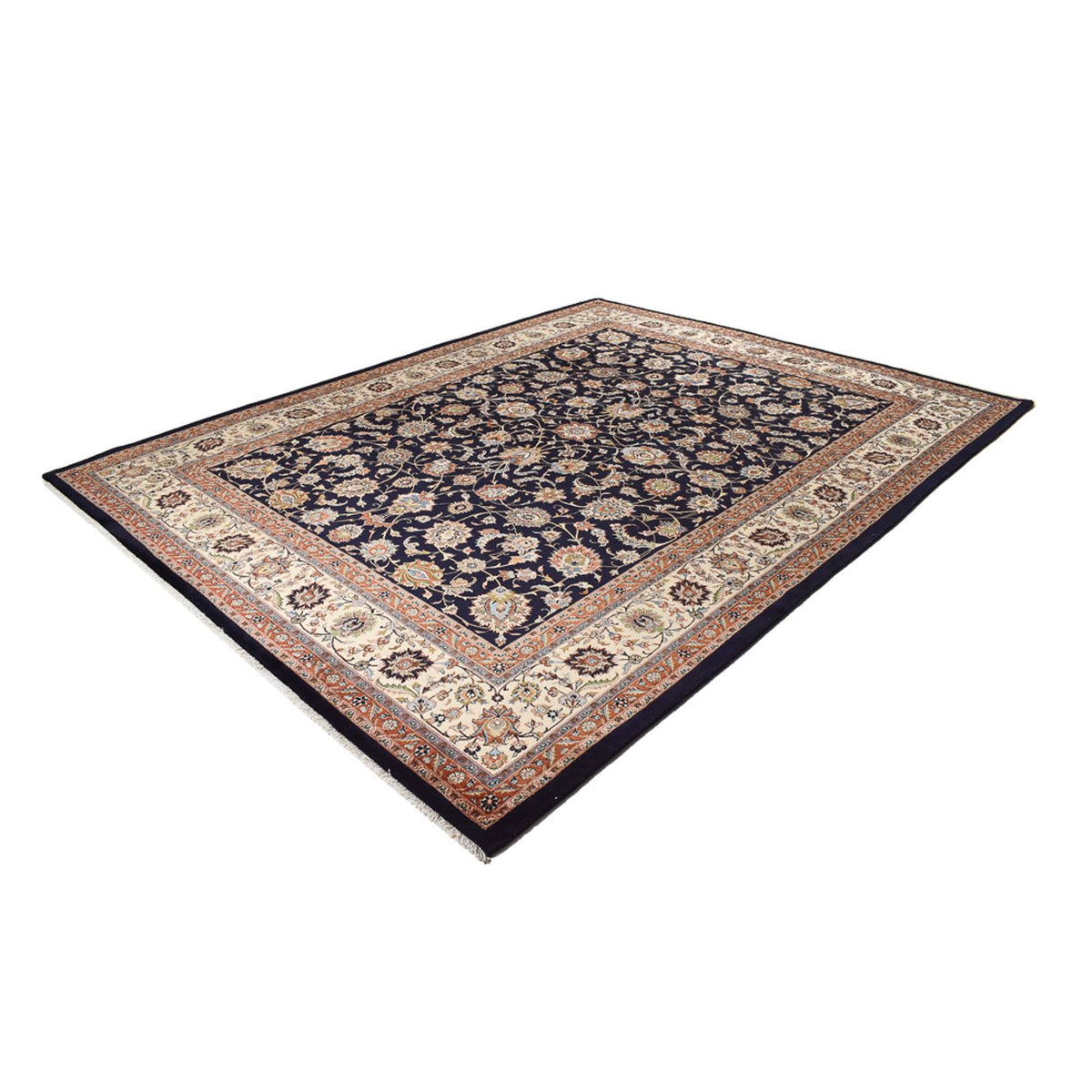 Tapis persan - Classique - Royal - 389 x 304 cm - bleu foncé