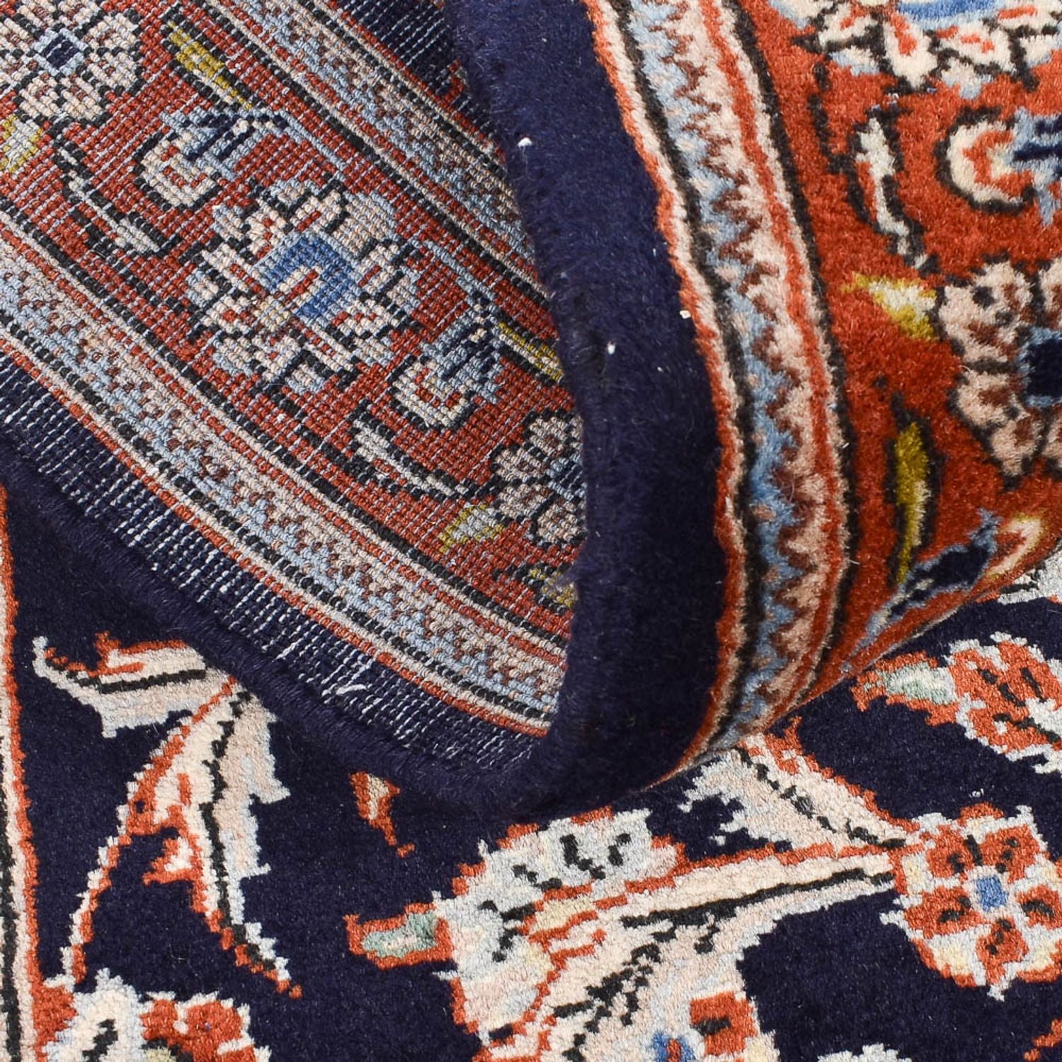 Tapis de couloir Tapis persan - Keshan - 338 x 78 cm - bleu foncé